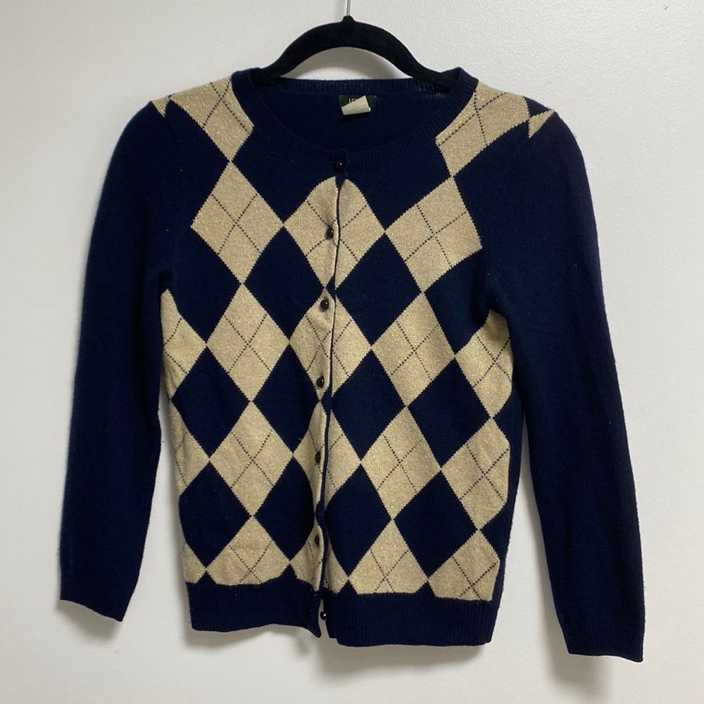 Jcrew argyle sweater cardigan